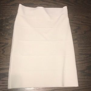 White high waisted bandage mini skirt